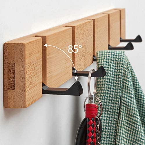 Wooden Wall Mounted Folding Rack Modern Wall Floating Coat Hook Rack –  Space Saving For Home