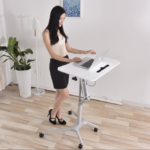 Pneumatic single leg sit to stand desk height adjustable workstation