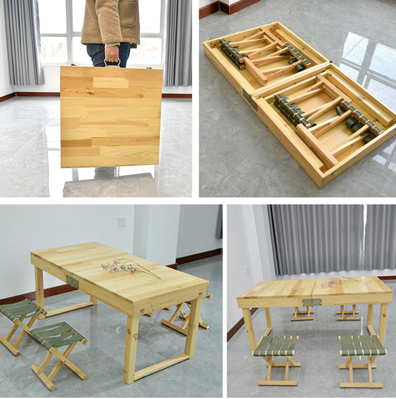 Solid Wood Space-Saving Folding Table