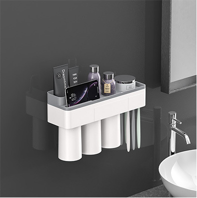 Magnetic Adsorption Toothbrush Holder (2/3/4 cups)