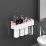 Magnetic Adsorption Toothbrush Holder (2/3/4 cups)