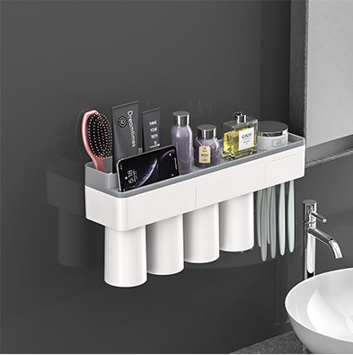 Magnetic Adsorption Toothbrush Holder (2/3/4 cups)