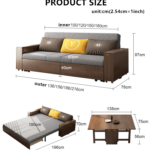 2021 New Design Multifunction Sofa Bed with Folding Armrest Table
