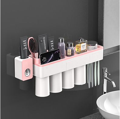 Magnetic Adsorption Toothbrush Holder (2/3/4 cups)