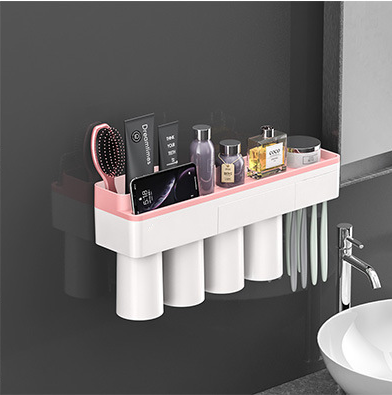 Magnetic Adsorption Toothbrush Holder (2/3/4 cups)