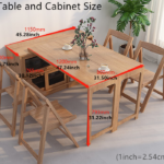 Folding and Expandable Multifunction Dining Table with Hidden Storage Design Cabinet