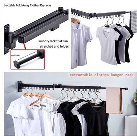 Retractable Clothes Hanger Drying Rack Wall Mounted Laundry Indoor Space  Saver