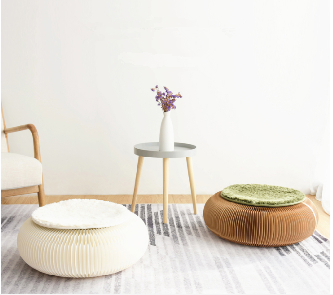 Portable and Foldable Virgin Kraft Paper Stool Bench Ottoman