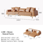 Japandi Minimalism Solid Wood Sofa Bed